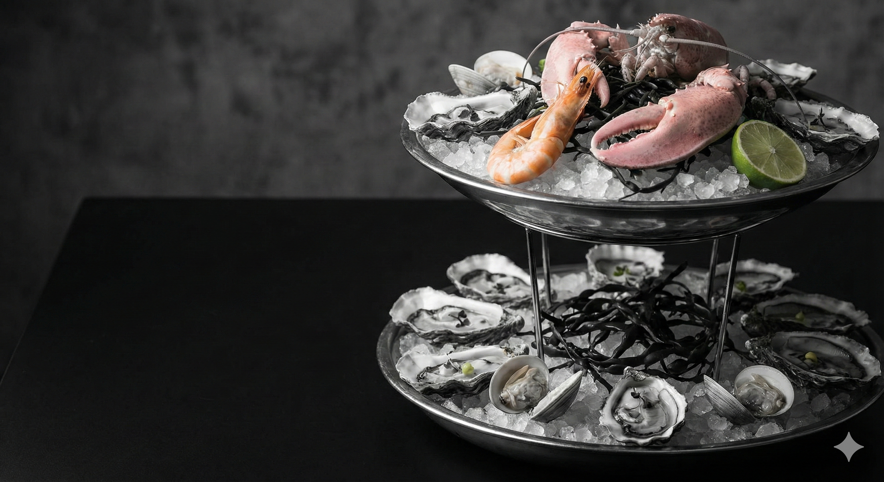 Premium seafood tower presentation